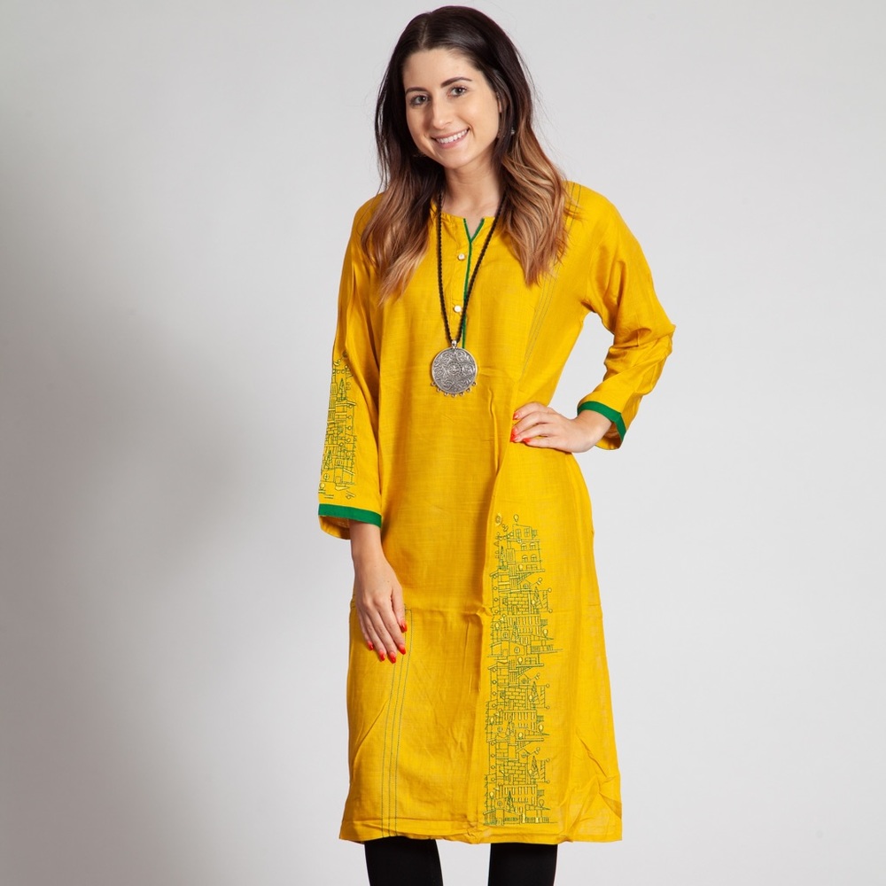 Mustard yellow cotton Tunic top !